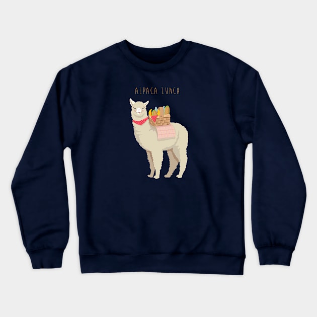 Alpaca Lunch Crewneck Sweatshirt by LittleBunnySunshine